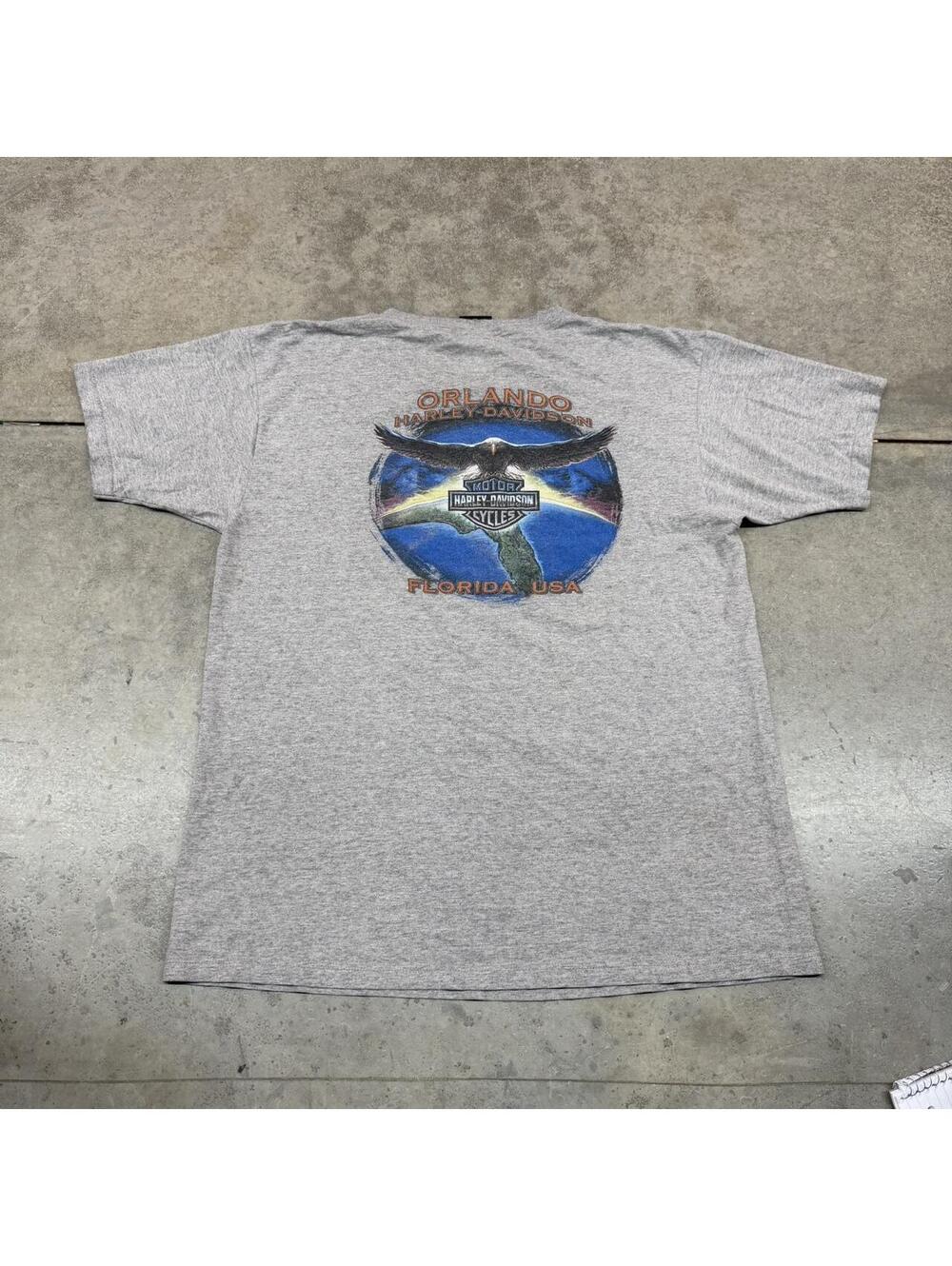 vintage harley davidson orlando destination grey pocket shirt size xl